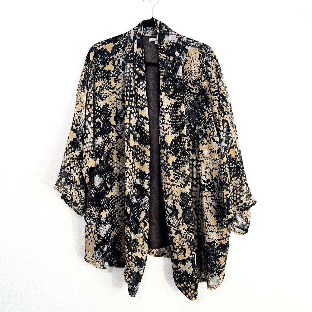 Daniel Rainn Plus Size Cardigan Womens 2X Snake Print Flowy Lightweight Summer